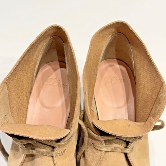 J. Crew MacAlister Wedge Ankle Bootie Chukka Beige Suede Lace Up Women’s Size 8 - Picture 7 of 15